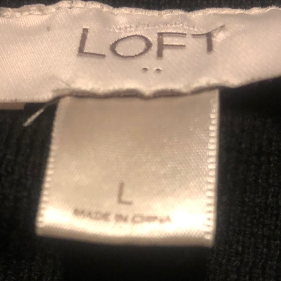 LOFT Womens Mini Skirt Black w/gray stripes - Picture 3 of 4